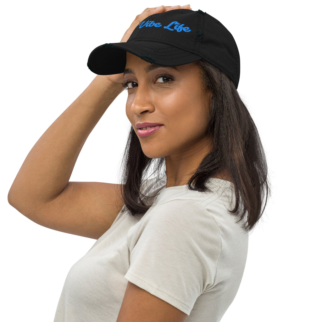 High Vibe Life - Distressed Embroidered Hat